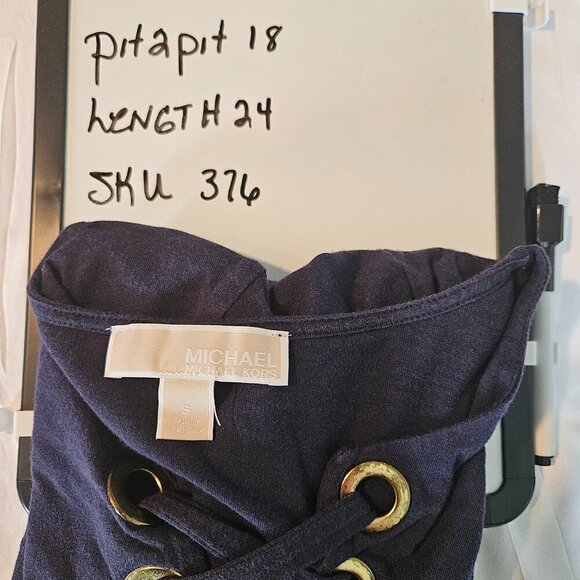 MICHAEL Michael Kors Navy Blue V-Neck Tee - Picture 8 of 8